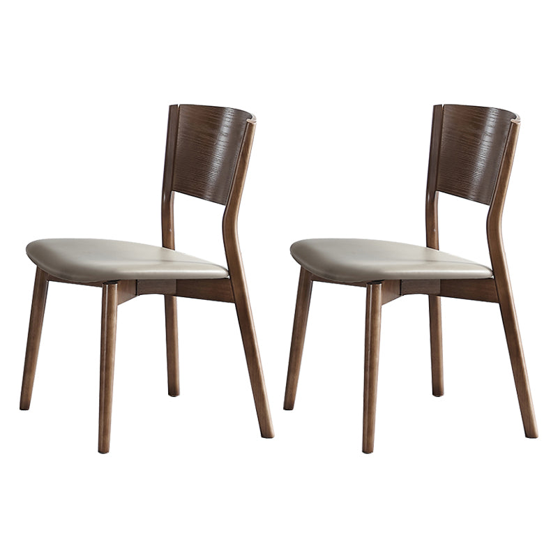 Chaises d'appoint de salle à manger de style scandinave Chaises sans accoudoirs à dossier ouvert en bois (Ensemble de 2)