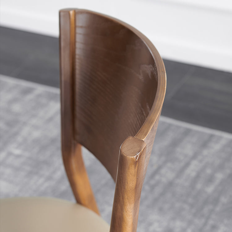 Chaises d'appoint de salle à manger de style scandinave Chaises sans accoudoirs à dossier ouvert en bois (Ensemble de 2)