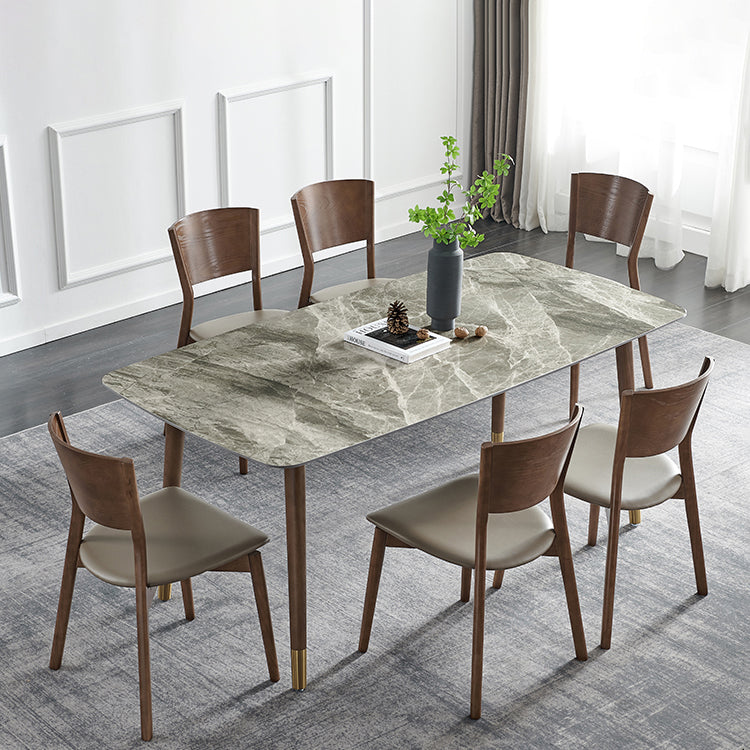 Chaises d'appoint de salle à manger de style scandinave Chaises sans accoudoirs à dossier ouvert en bois (Ensemble de 2)