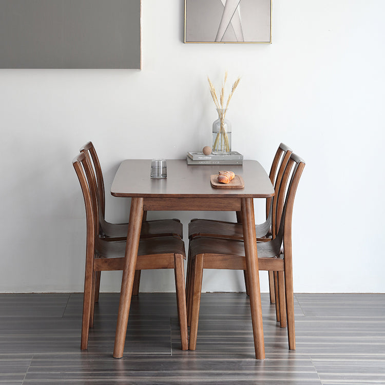 Silla auxiliar de comedor de madera de estilo tradicional, sillas sin brazos con respaldo de listones para cocina (juego de 2)