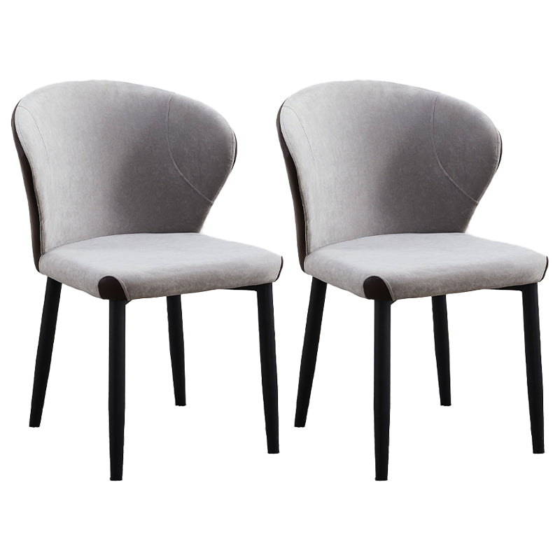 Silla lateral de comedor contemporánea con acabado mate, respaldo de cuero, silla de comedor