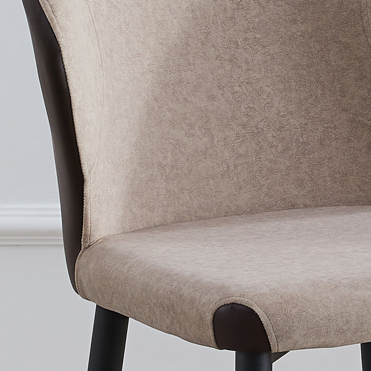 Silla lateral de comedor contemporánea con acabado mate, respaldo de cuero, silla de comedor