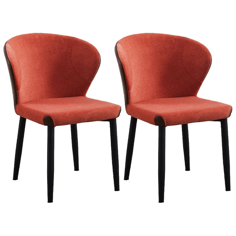 Silla lateral de comedor contemporánea con acabado mate, respaldo de cuero, silla de comedor