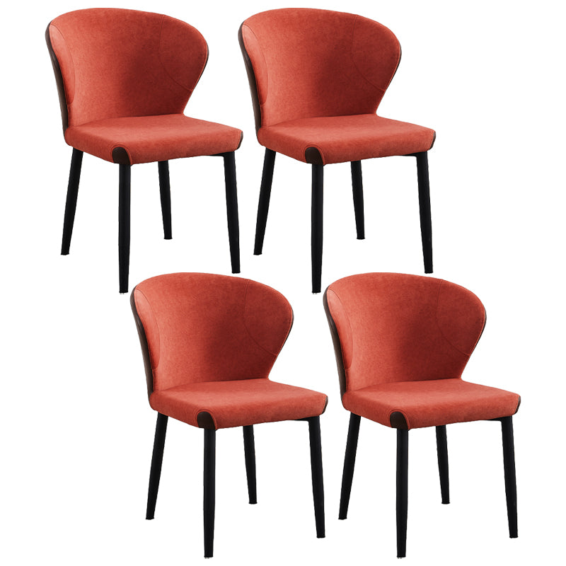 Silla lateral de comedor contemporánea con acabado mate, respaldo de cuero, silla de comedor