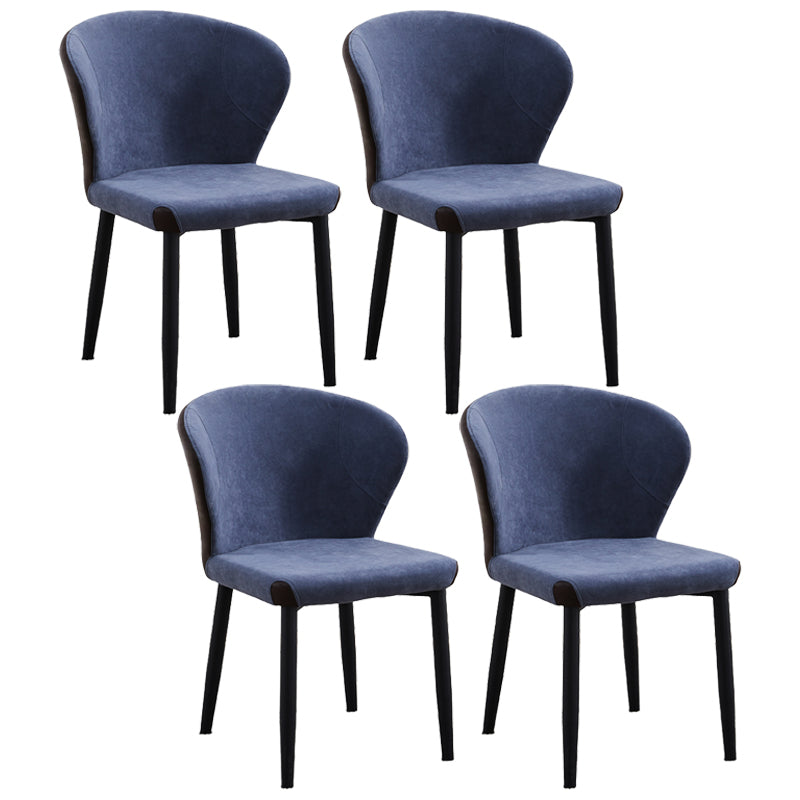 Silla lateral de comedor contemporánea con acabado mate, respaldo de cuero, silla de comedor