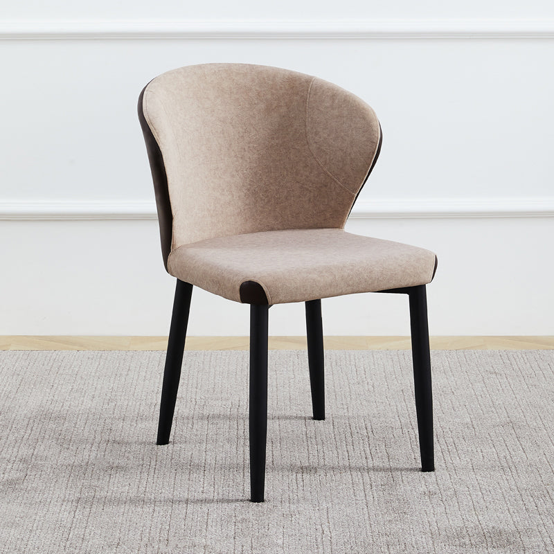Chaise de salle à manger contemporaine à finition mate, chaise de salle à manger à oreilles en cuir
