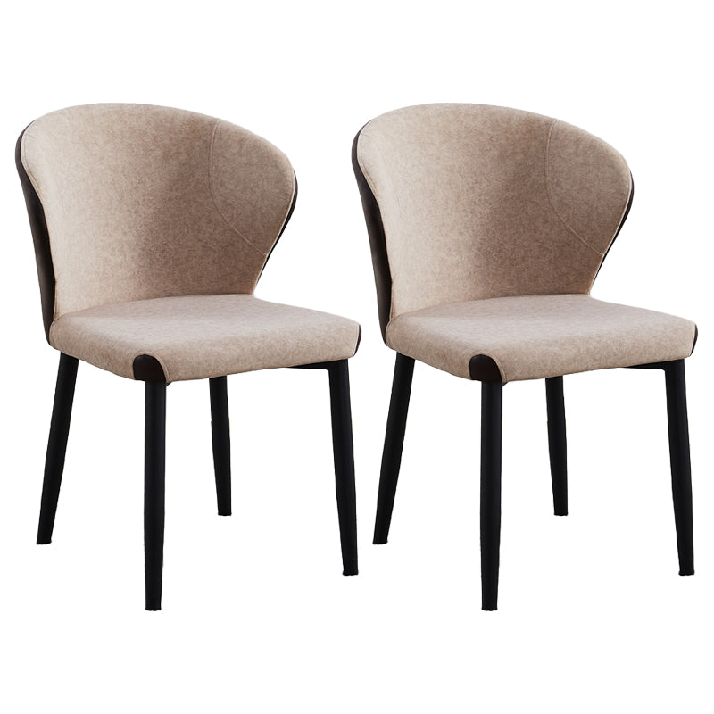Silla lateral de comedor contemporánea con acabado mate, respaldo de cuero, silla de comedor