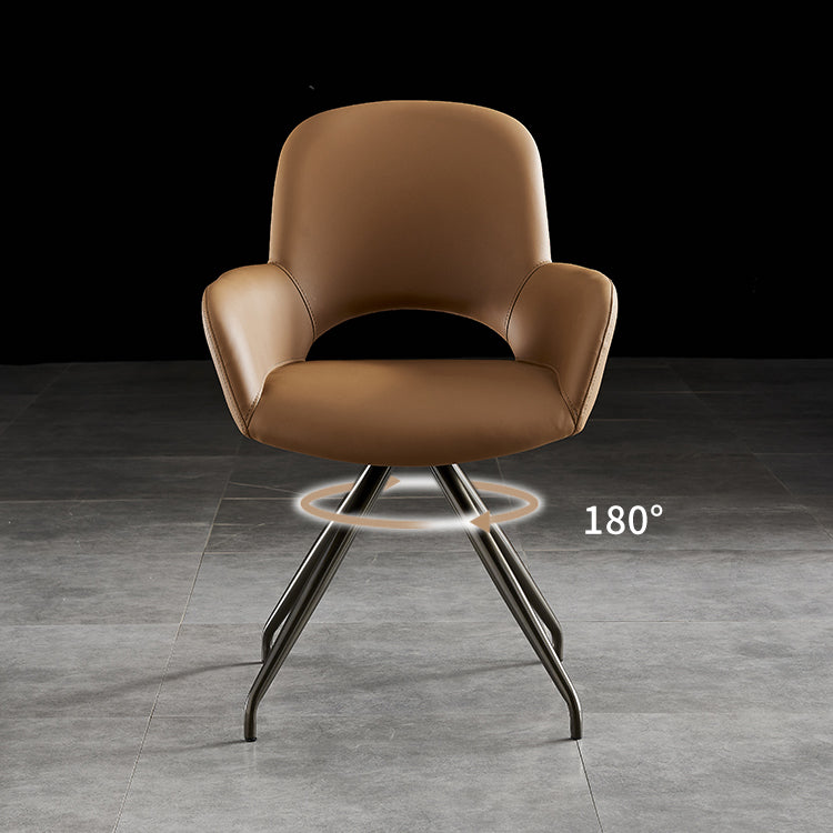 El cuero del estilo minimalista que cena las sillas abre la silla lateral tapizada que cena con la parte posterior