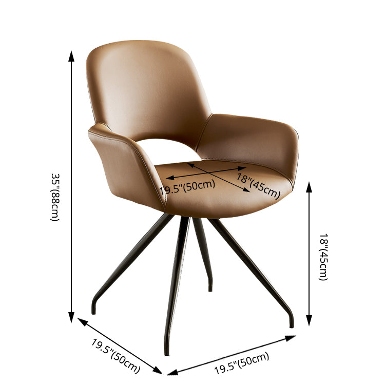 El cuero del estilo minimalista que cena las sillas abre la silla lateral tapizada que cena con la parte posterior