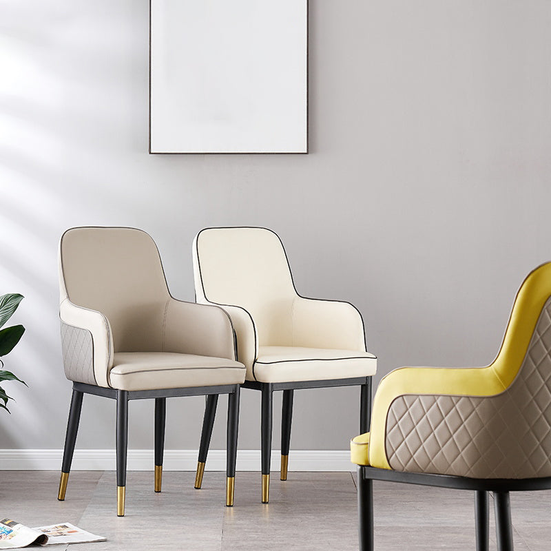 Silla auxiliar de comedor de estilo moderno Sillón de cocina con patas de metal