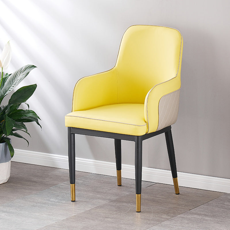 Silla auxiliar de comedor de estilo moderno Sillón de cocina con patas de metal