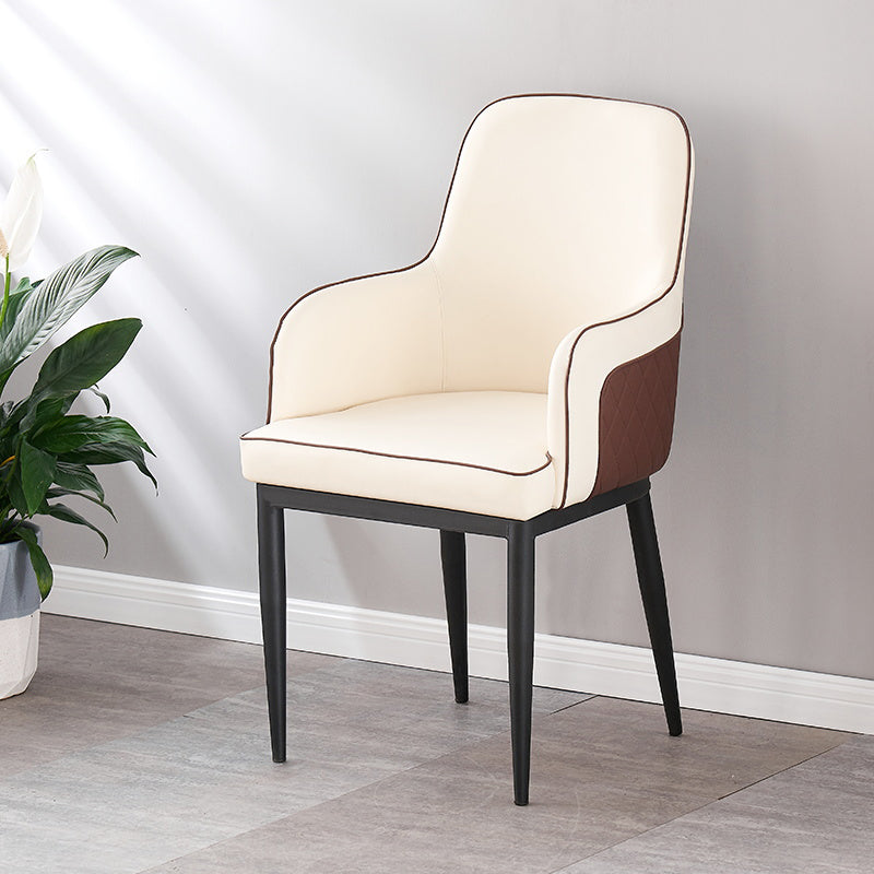 Chaise d'appoint de salle à manger de style contemporain, fauteuil de cuisine avec pieds en métal