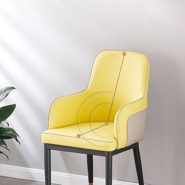 Silla auxiliar de comedor de estilo moderno Sillón de cocina con patas de metal