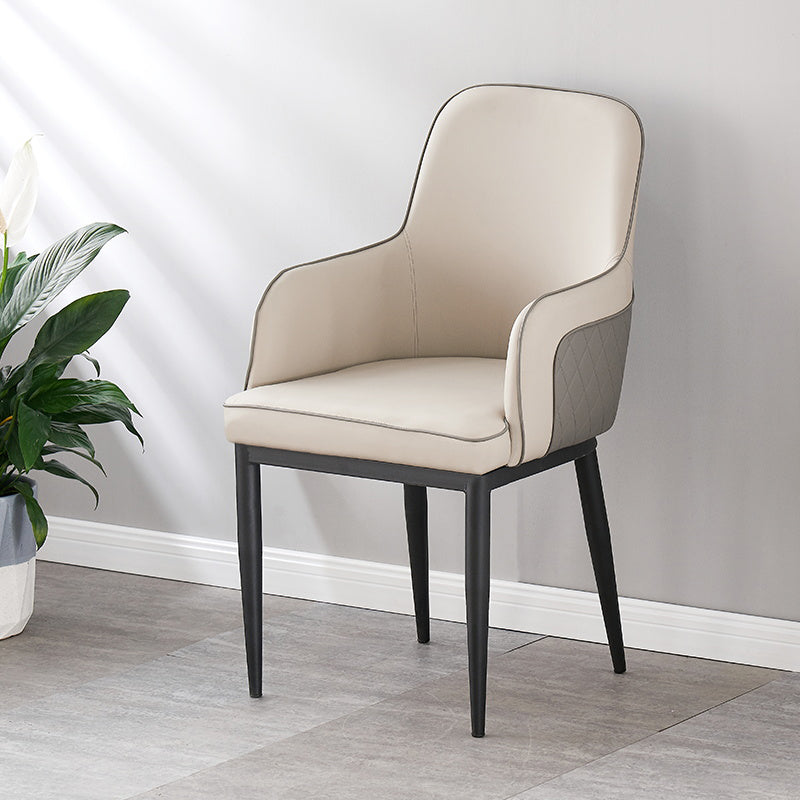 Chaise d'appoint de salle à manger de style contemporain, fauteuil de cuisine avec pieds en métal