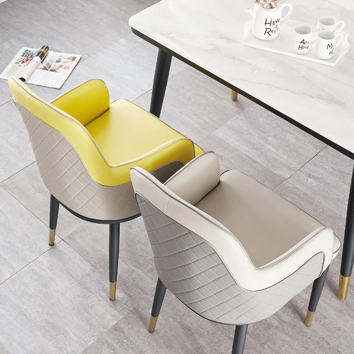 Silla auxiliar de comedor de estilo moderno Sillón de cocina con patas de metal