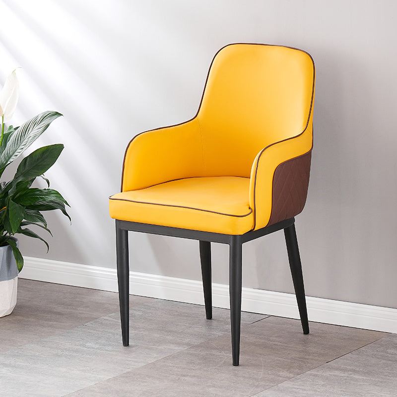 Chaise d'appoint de salle à manger de style contemporain, fauteuil de cuisine avec pieds en métal