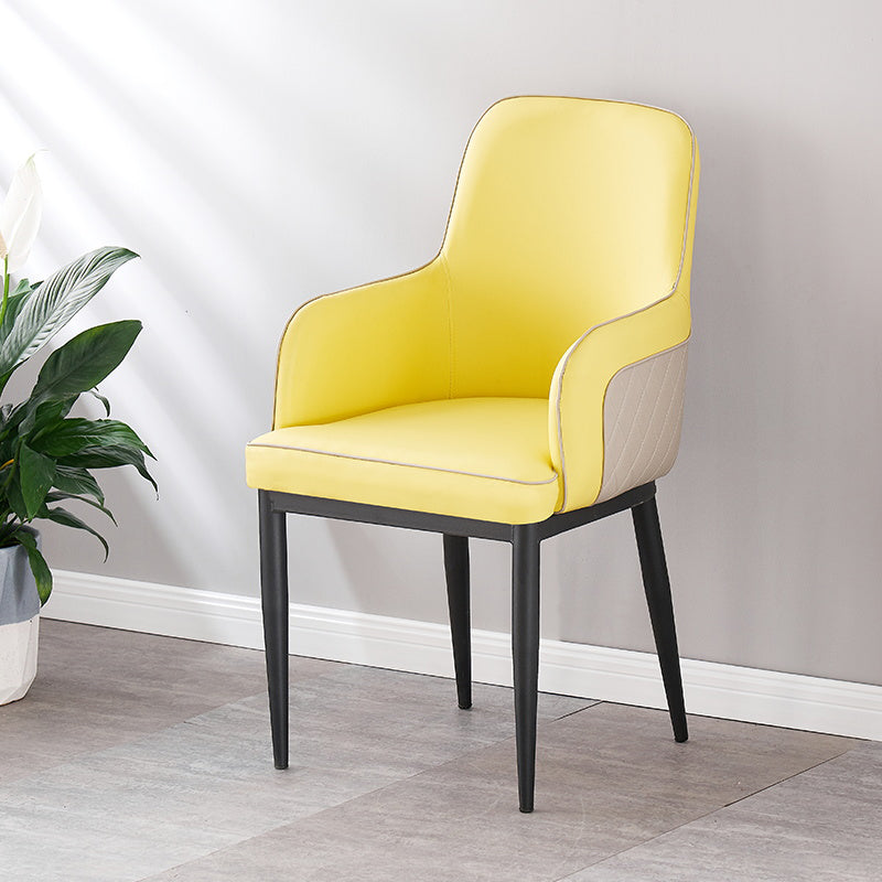 Silla auxiliar de comedor de estilo moderno Sillón de cocina con patas de metal