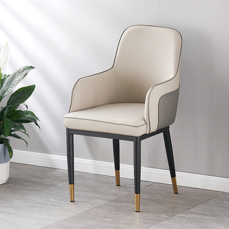 Silla auxiliar de comedor de estilo moderno Sillón de cocina con patas de metal