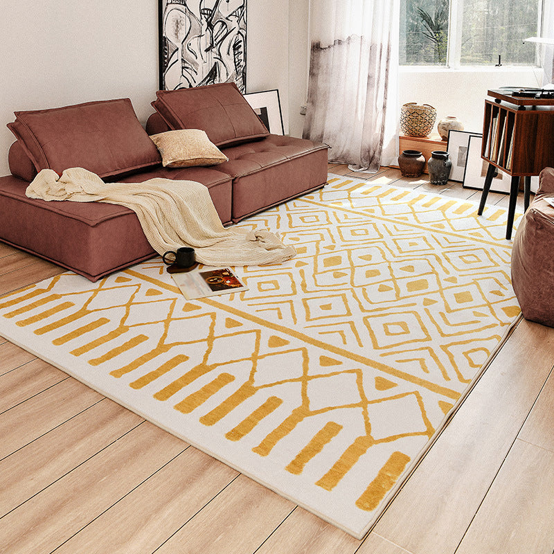 Simplicity Bohemian Carpet Tribal Pattern Carpet Polyester Stain Resistant Area Rug for Living Room