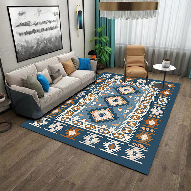 Multicolor Boho-Chic Area Carpet Polyester Tribal Pattern Washable Area Rug Carpet for Living Room