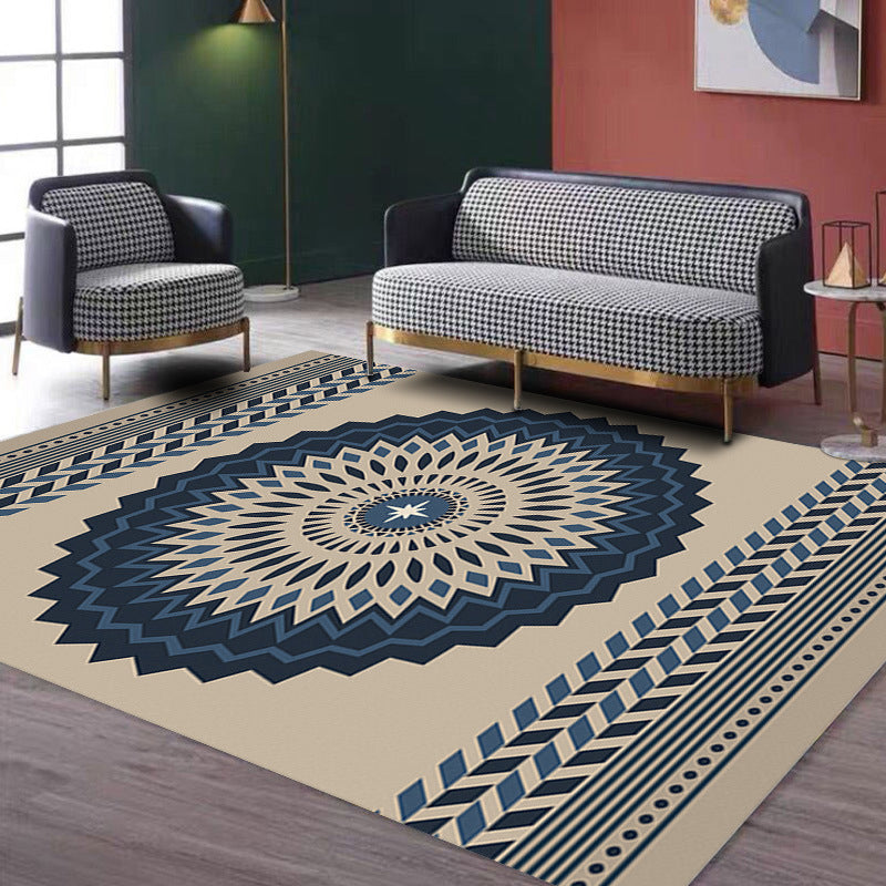 Multikolor Boho-Chic Area Teppich Polyester Stammesmuster Waschbarer Teppich Teppich für Wohnzimmer