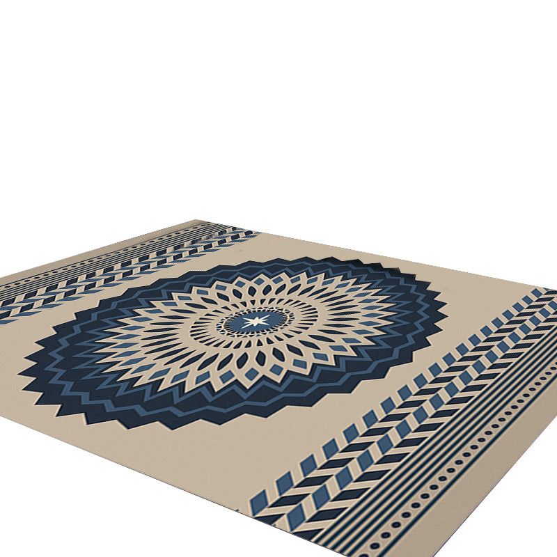 Multicolor Boho-Chic Area Carpet Polyester Tribal Pattern Washable Area Rug Carpet for Living Room