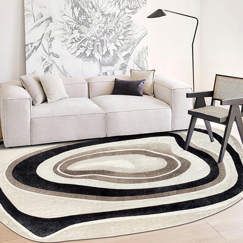 Schwarzer Wohnzimmer Teppich abstraktes Muster Polyester Fläche Teppich widerstandsfähiger Teppich für Wohnkultur