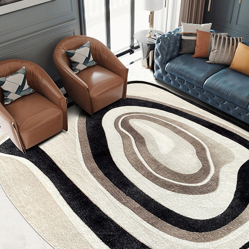 Schwarzer Wohnzimmer Teppich abstraktes Muster Polyester Fläche Teppich widerstandsfähiger Teppich für Wohnkultur