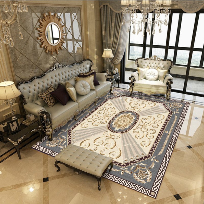 Red Graphic Rug Blending Contemporary Rug Washable Rug for Living Room