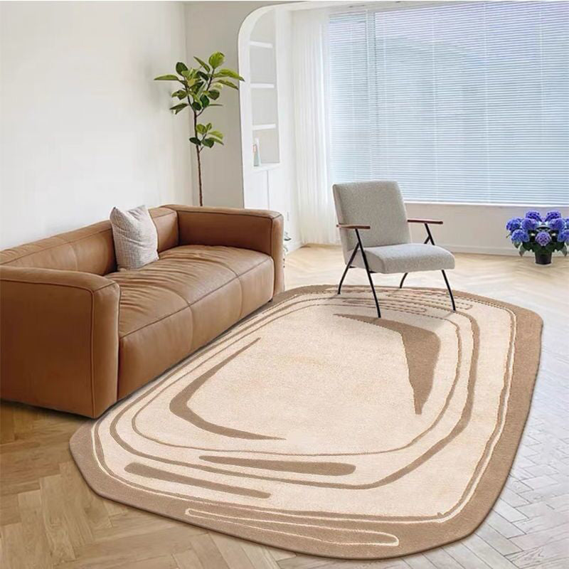 Leisure Novelty Shape Rug Simplicity Contrast Panel Rug Polyester Carpet with Non-Slip Backing