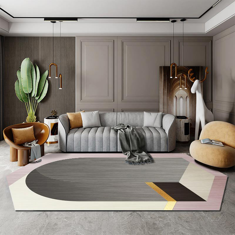 Tapis de forme de nouveauté contemporaine tapis de panneau de groupe de contraste minimaliste avec support sans glissement
