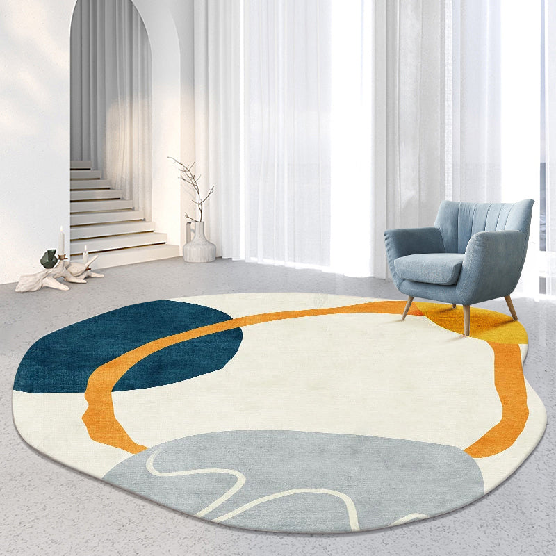 Kleurrijk modern vloerkleed kleurblok polyester gebied tapijt anti-slip gemakkelijke tapijten voor huisdecoratie