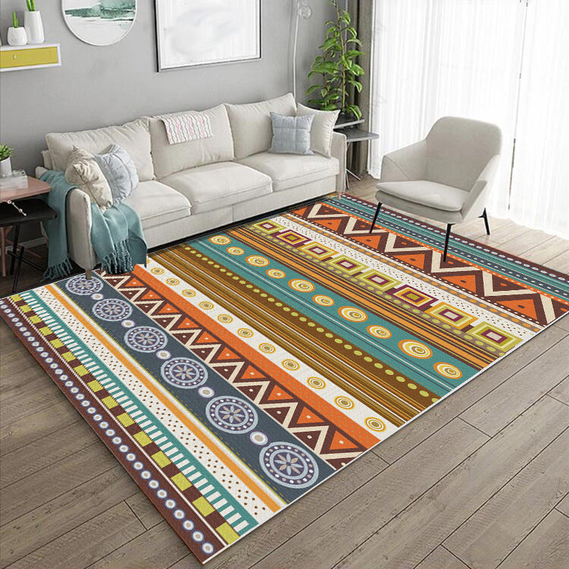 Multicolor Boho-Chic Area Carpet Victoria Tribal Pattern Indoor Rug Polyester Carpet for Living Room
