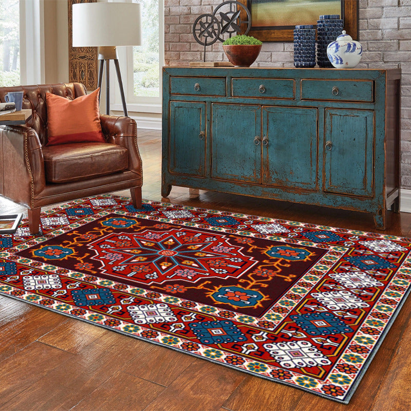 Boho tribale totem tapijt multolor polyester tapijtvlekbestendig gebied Rug voor woningdecoratie