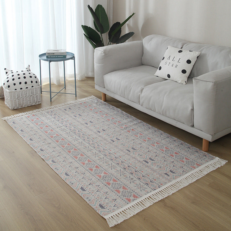 Alfombra de algodón de algodón de estampado de estampado de estampado bohemio