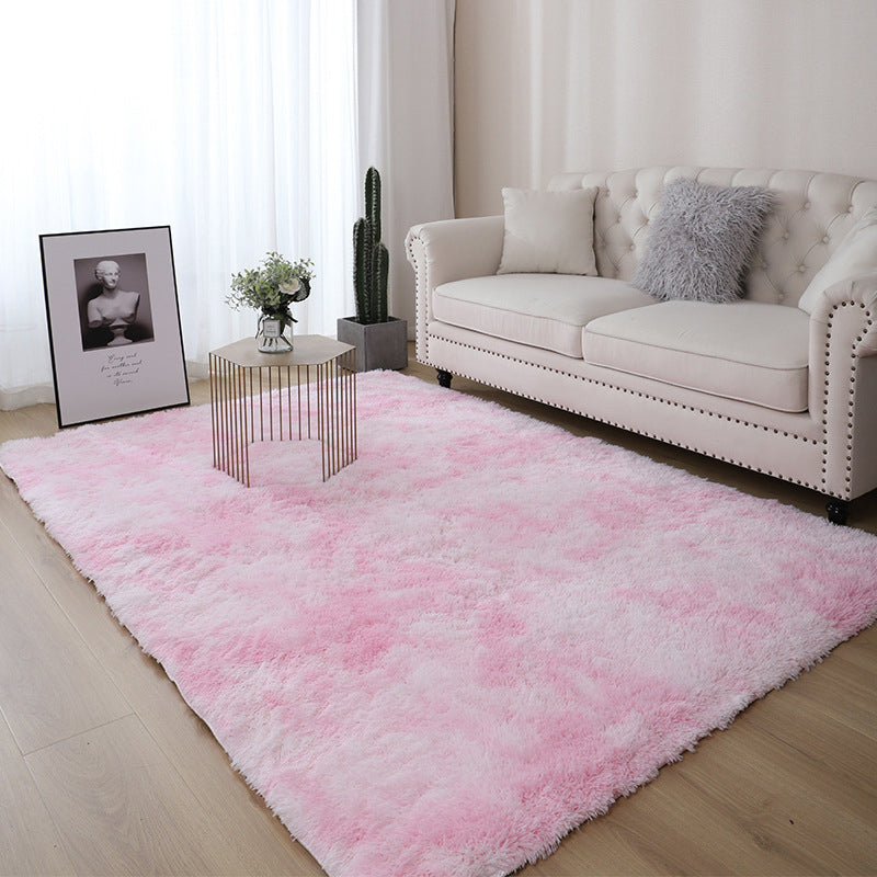 Dark Coffee Casual Rug Polyester Solid Color Rug Washable Rug for Living Room