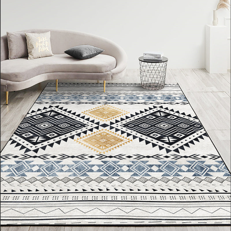 Alfombra de tótem tribal boho alfombra de alfombra de poliéster clásico alfombra resistente a la alfombra para decoración del hogar