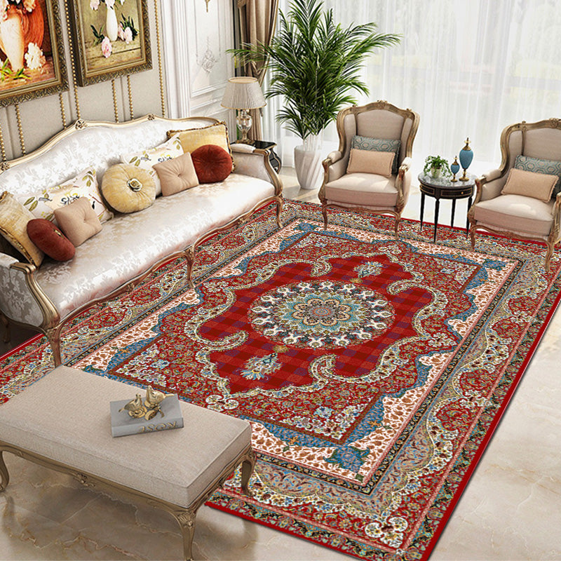 Alfombra bohemia azul que mezcla alfombra gráfica alfombra de interior lavable para sala de estar