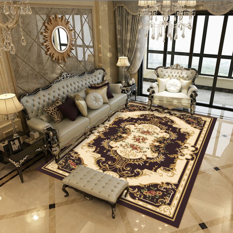 Yellow Modern Rug Blending Graphic Rug Non-Slip Backing Rug for Living Room