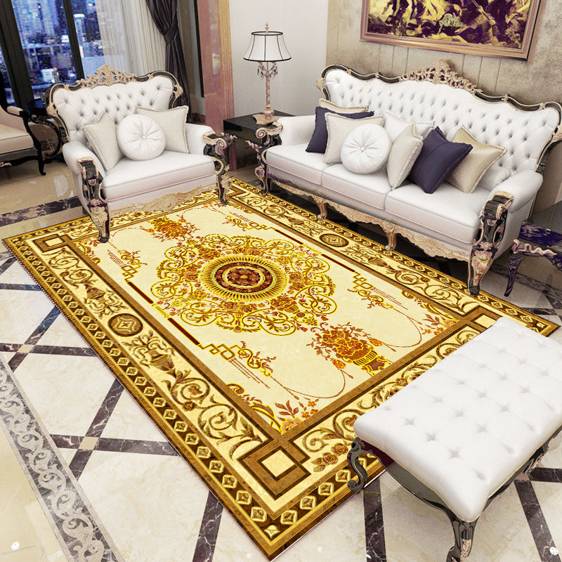 Fluorescent Green Modern Rug Polyester Graphic Rug Non-Slip Backing Rug for Home Decoration