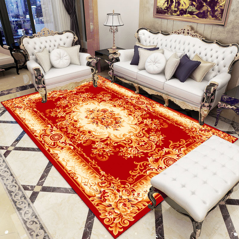 Navy Modern Rug Polyester Graphic Rug Non-Slip Backing Rug for Home Decor