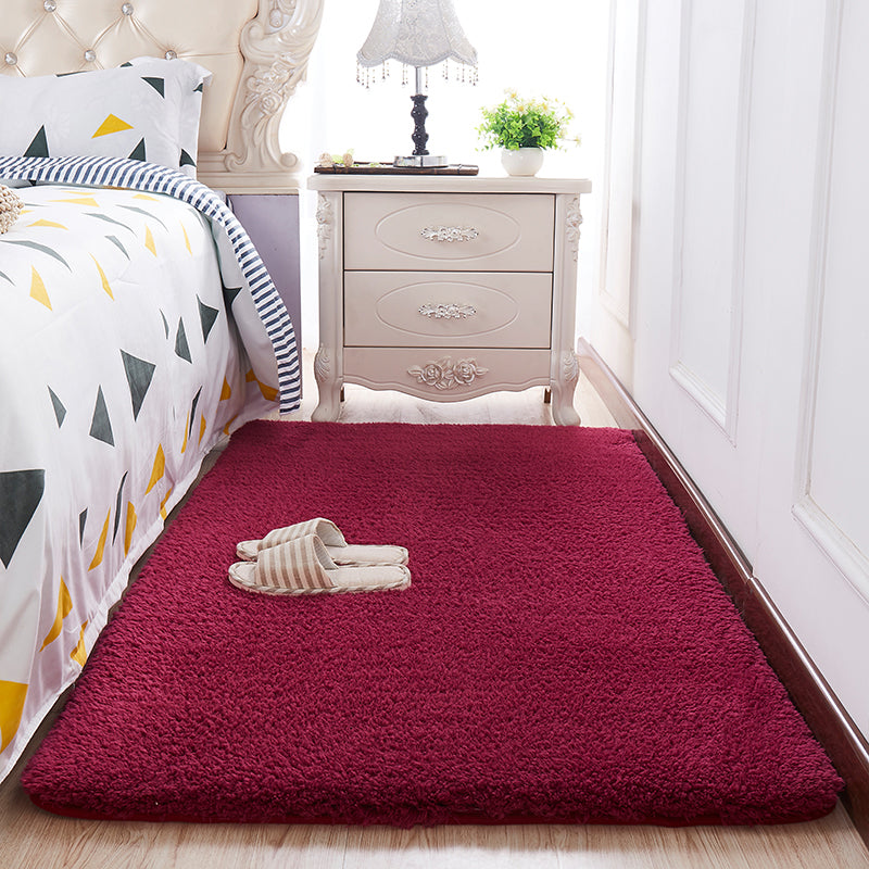 Novelty Plain Shag Rug Polyester Indoor Carpet Non-Slip Backing Area Carpet for Home Decoration
