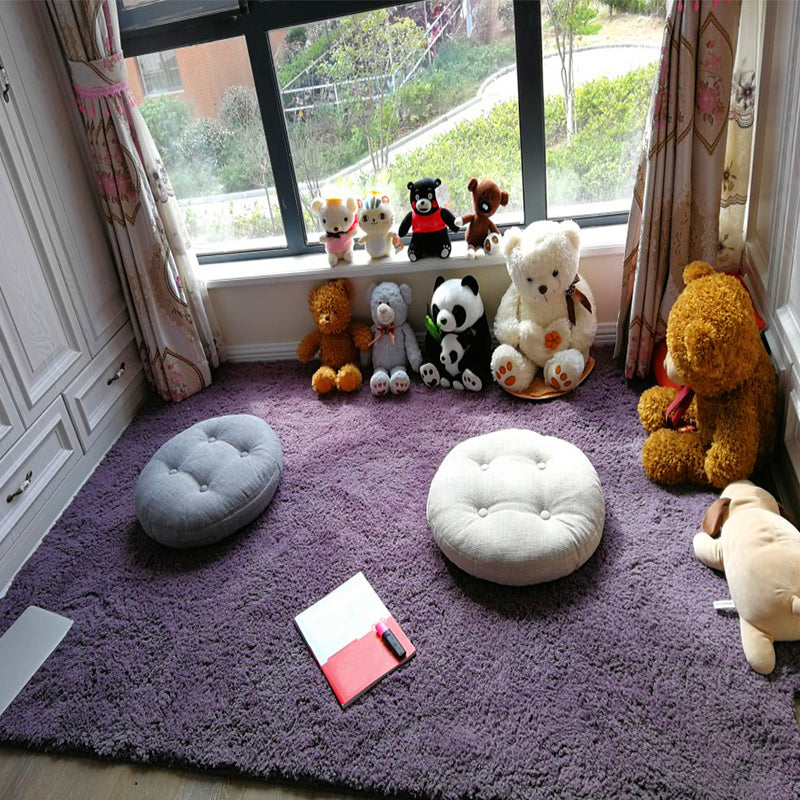 Novelty Plain Shag Rug Polyester Indoor Carpet Non-Slip Backing Area Carpet for Home Decoration