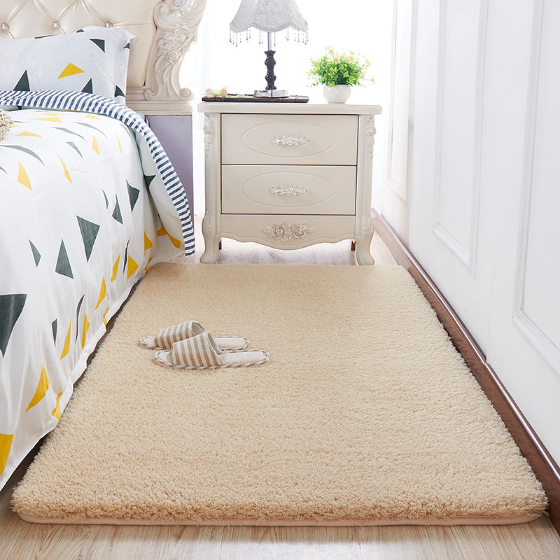 Novelty Plain Shag Rug Polyester Indoor Carpet Non-Slip Backing Area Carpet for Home Decoration