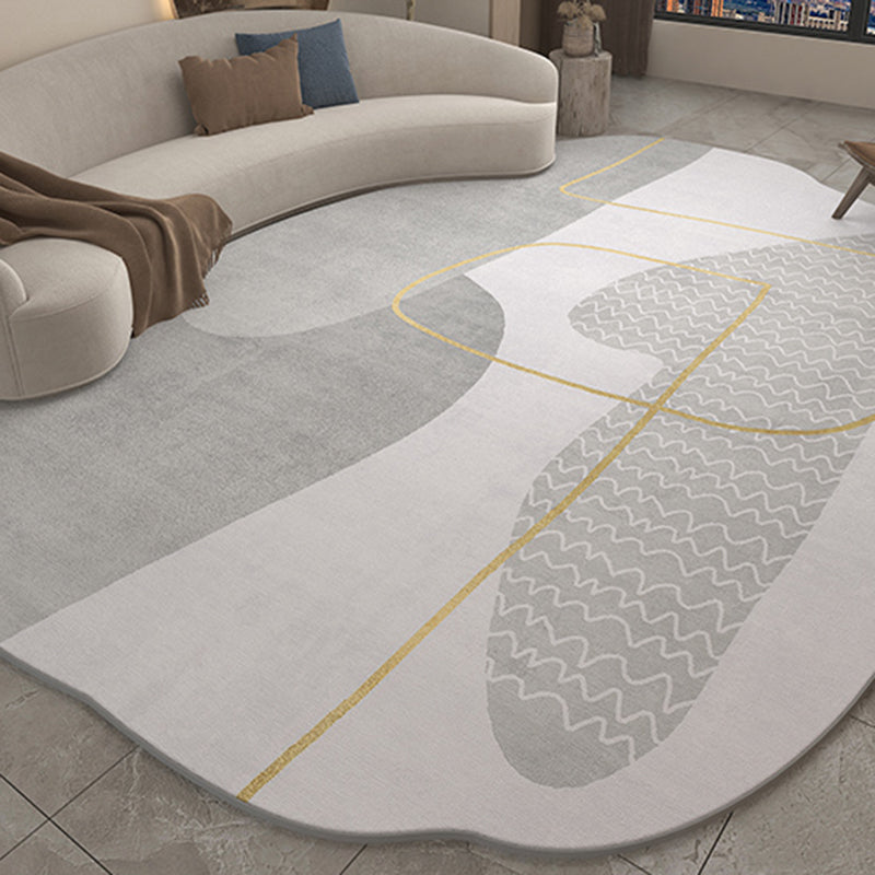 Ausgefallener Wohnzimmer Teppich Farbblock Polyester Fläche Teppich nicht rutschfestem Hintergrund Teppich