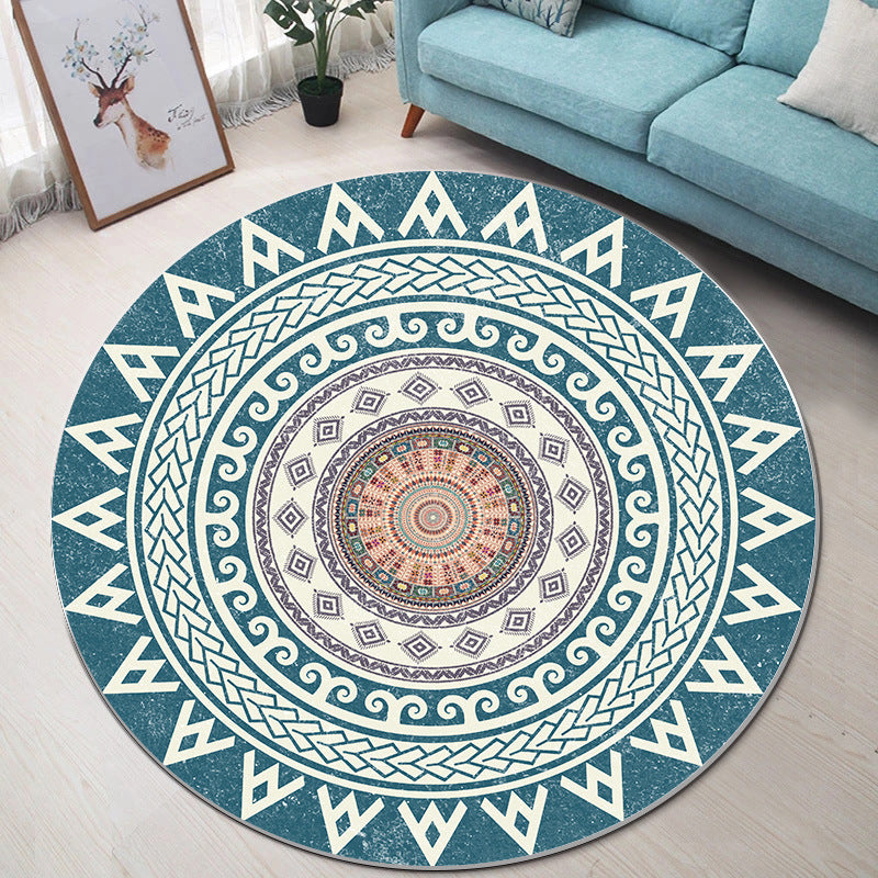 Red Bohemian Teppich Polyester Grafik Teppich Waschbar für die Heimdekoration