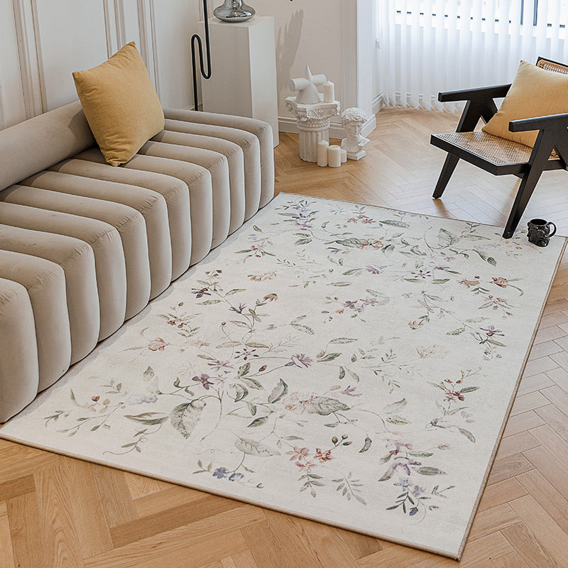 Tappeto bianco bohémien American Polyester Area tappeto Easy Care Carpet per soggiorno