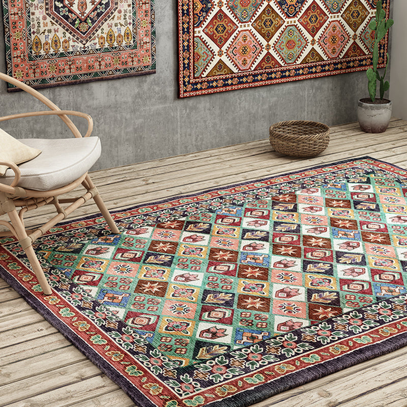 Área de sala de estar tradicional Alfombra Patrón antiguo Área de poliéster alfombra resistente a las manchas de la alfombra
