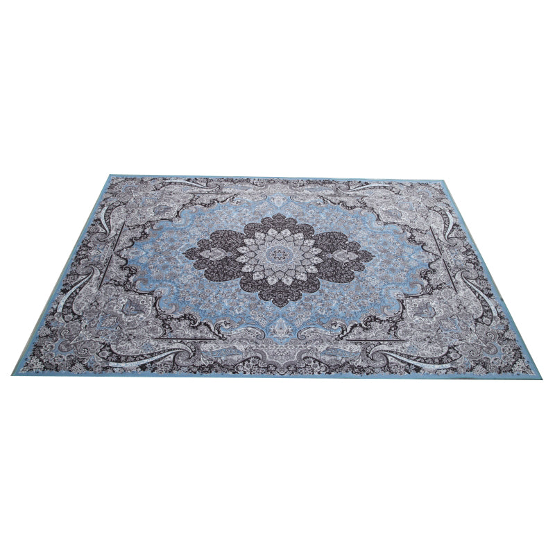 Traditioneller Medaillon -Druckteppich Polyester Innenblatt Teppichfleck -Widerstandsbereich Teppich für Wohnzimmer