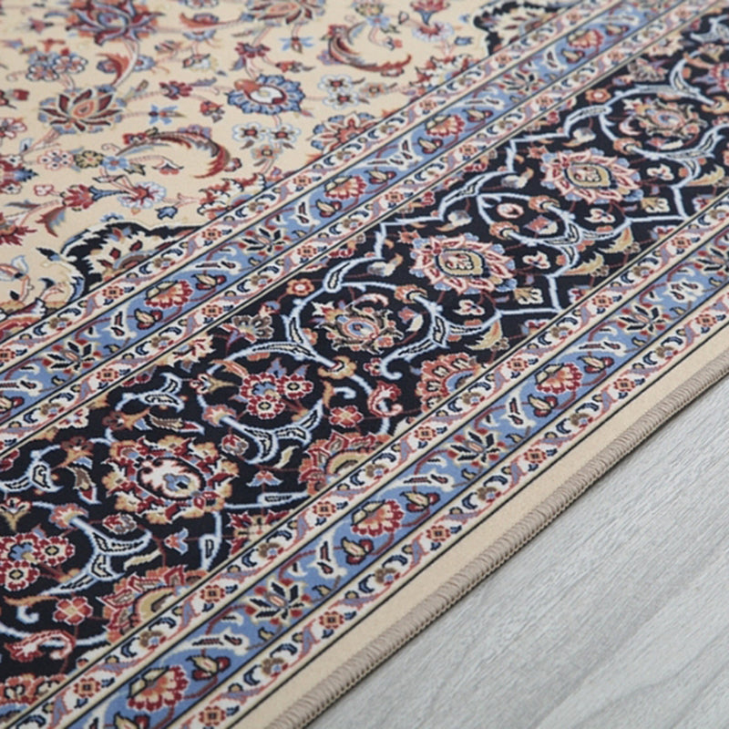 Traditioneller Medaillon -Druckteppich Polyester Innenblatt Teppichfleck -Widerstandsbereich Teppich für Wohnzimmer